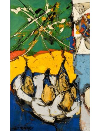 Nature morte au vase de fleurs, 1961. Huile sur toile. Claude Venard