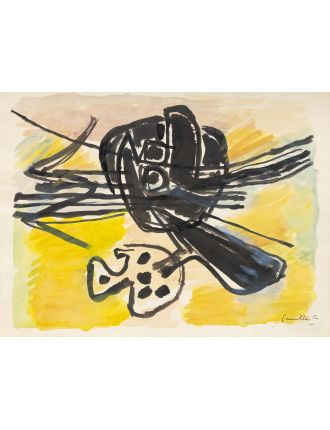 Composition abstraite. Gouache et encre sur papier. Corneille 