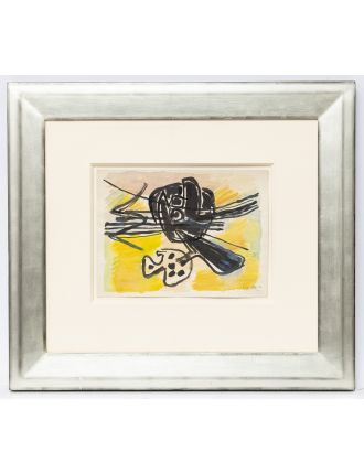 Composition abstraite. Gouache et encre sur papier. Corneille 