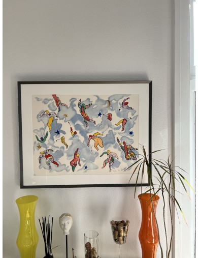 La danse éclatée. 2000. Lithographie et collage, signée de Niki de Saint Phalle
