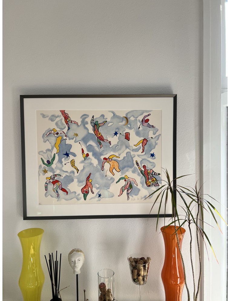 La danse éclatée. 2000. Lithographie et collage, signée de Niki de Saint Phalle