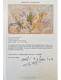 Paysage ensoleille. Gouache de Geer Van Velde