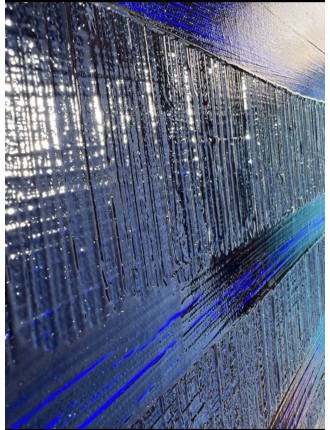 Composition abstraite. "Pierre Soulages Tribute". Résine pigments et glaçage sur toile de Ronan Martin