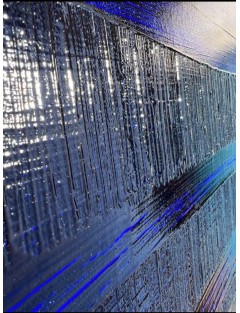 Composition abstraite. "Pierre Soulages Tribute". Résine pigments et glaçage sur toile de Ronan Martin