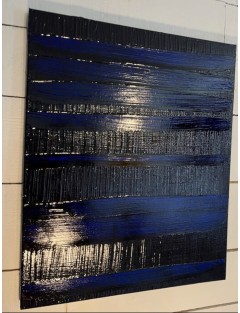 Composition abstraite. "Pierre Soulages Tribute". Résine pigments et glaçage sur toile de Ronan Martin