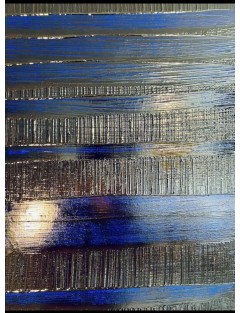 Composition abstraite. "Pierre Soulages Tribute". Résine pigments et glaçage sur toile de Ronan Martin