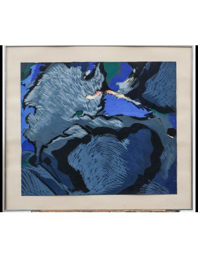 Gouache sur papier de Maurice Wyckaert