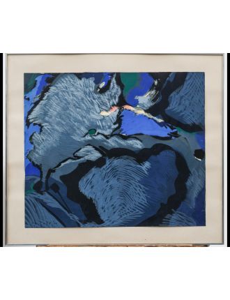 Gouache sur papier de Maurice Wyckaert