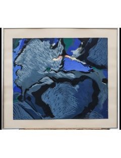Gouache sur papier de Maurice Wyckaert