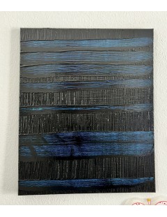 Composition abstraite. "Pierre Soulages Tribute". Résine pigments et glaçage sur toile de Ronan Martin