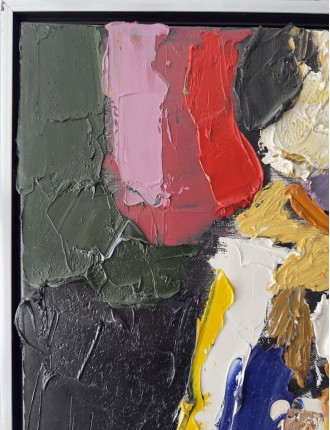 Composition abstraite. "Abstraction". Huile sur toile. Signée et datée 1991 de Wim Ricourt