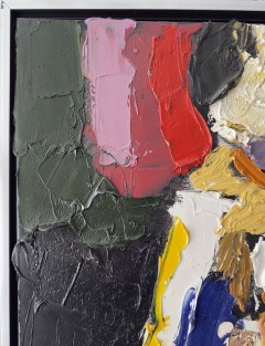 Composition abstraite. "Abstraction". Huile sur toile. Signée et datée 1991 de Wim Ricourt