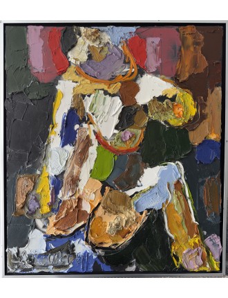 Composition abstraite. "Abstraction". Huile sur toile. Signée et datée 1991 de Wim Ricourt