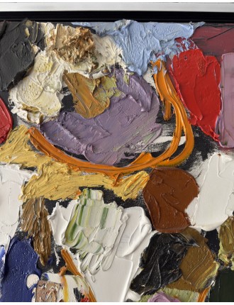 Composition abstraite. "Abstraction". Huile sur toile. Signée et datée 1991 de Wim Ricourt