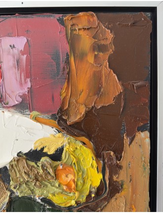 Composition abstraite. "Abstraction". Huile sur toile. Signée et datée 1991 de Wim Ricourt