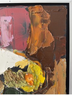 Composition abstraite. "Abstraction". Huile sur toile. Signée et datée 1991 de Wim Ricourt