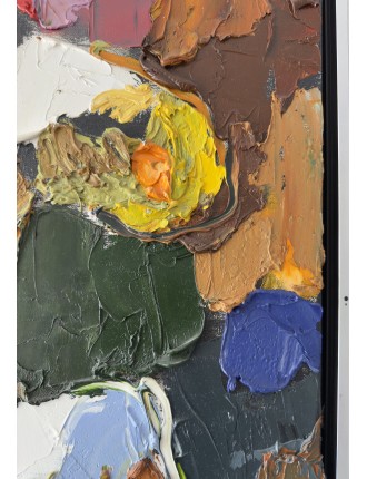 Composition abstraite. "Abstraction". Huile sur toile. Signée et datée 1991 de Wim Ricourt