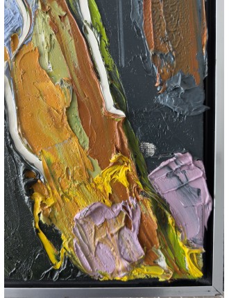 Composition abstraite. "Abstraction". Huile sur toile. Signée et datée 1991 de Wim Ricourt