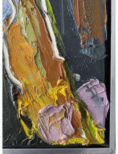 Composition abstraite. "Abstraction". Huile sur toile. Signée et datée 1991 de Wim Ricourt