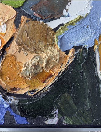 Composition abstraite. "Abstraction". Huile sur toile. Signée et datée 1991 de Wim Ricourt
