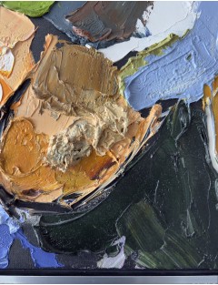Composition abstraite. "Abstraction". Huile sur toile. Signée et datée 1991 de Wim Ricourt