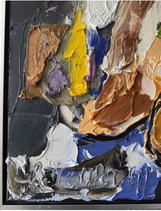 Composition abstraite. "Abstraction". Huile sur toile. Signée et datée 1991 de Wim Ricourt