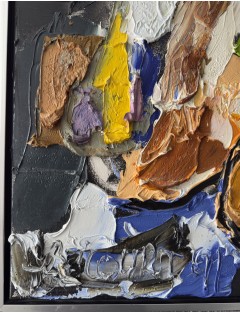 Composition abstraite. "Abstraction". Huile sur toile. Signée et datée 1991 de Wim Ricourt