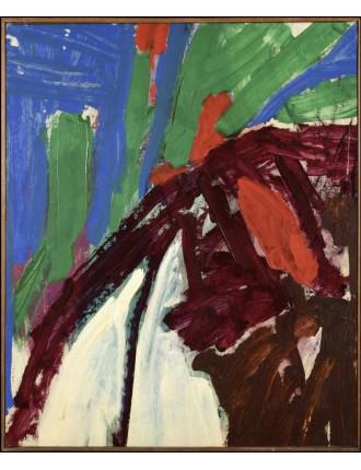Composition abstraite. Huile sur toile, 1960, signée, datée. Alain Jacquet