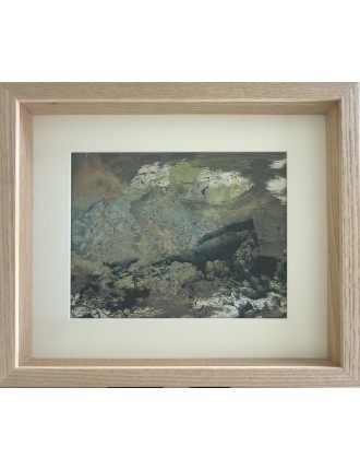 Dora Maar (Henriette Théodora Markovitch). Huile sur papier. Composition abstraite en nuance de vert bronze