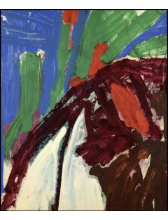 Composition abstraite. Huile sur toile, 1960, signée, datée. Alain Jacquet