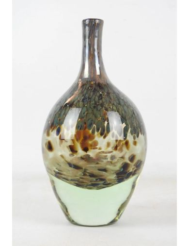 Vase - Jean-Claude Novaro - Vase bouteille en verre soufflé à décor intercalaire