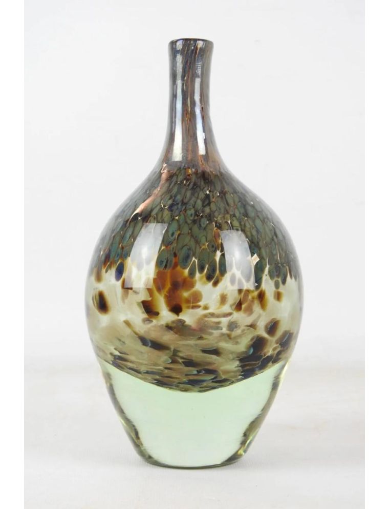 Vase - Jean-Claude Novaro - Vase bouteille en verre soufflé à décor intercalaire