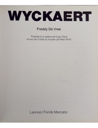 Livre Maurice Wyckaert de Freddy de Vree. Edition Lannoo. 1986