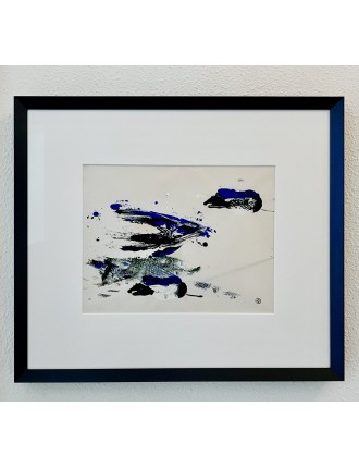Composition abstraite bleu. Huile sur papier de Dora Maar