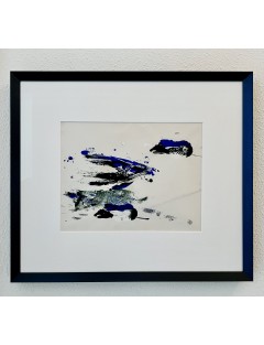 Composition abstraite bleu. Huile sur papier de Dora Maar