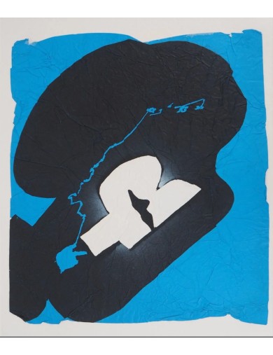Serigraphie sur papier froisse de Ladislas Kijno