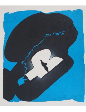 Serigraphie sur papier froisse de Ladislas Kijno