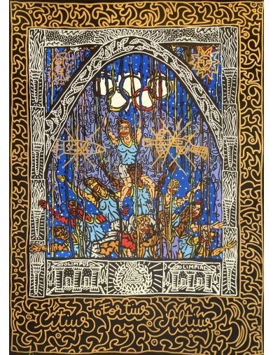 Lithographie Jeux Olympiques de Barcelone 1992 de Robert Combas