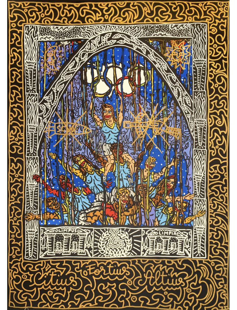 Lithographie Jeux Olympiques de Barcelone 1992 de Robert Combas Lithographie Jeux Olympiques de Barcelone 1992 de Robert Combas