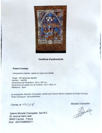 Lithographie Jeux Olympiques de Barcelone 1992 de Robert Combas