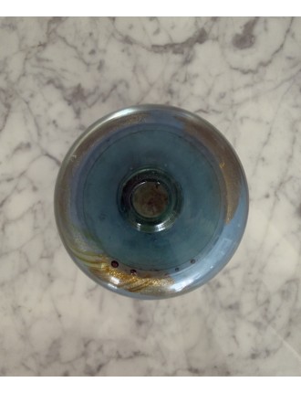 Jean-Claude Novaro - Vase ovoïde à col resserré en verre soufflé à inclusions d'oxydes, d'émaux et feuilles d'or