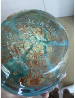 Jean-Claude Novaro - Vase ovoïde à col resserré en verre soufflé à inclusions d'oxydes, d'émaux et feuilles d'or
