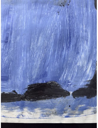 Composition abstraite. Gouache sur papier. Signée et datée 1990 de Bram Bogart