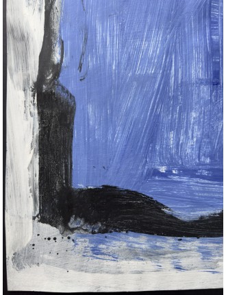 Composition abstraite. Gouache sur papier. Signée et datée 1990 de Bram Bogart