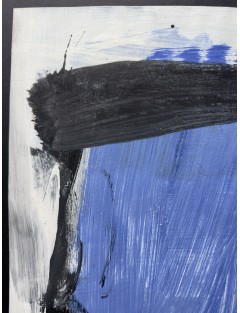 Composition abstraite. Gouache sur papier. Signée et datée 1990 de Bram Bogart