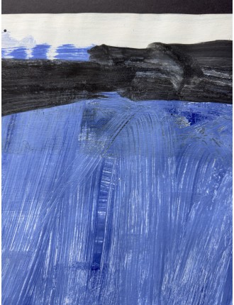 Composition abstraite. Gouache sur papier. Signée et datée 1990 de Bram Bogart
