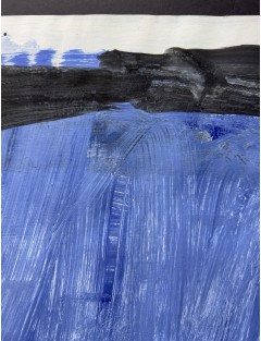Composition abstraite. Gouache sur papier. Signée et datée 1990 de Bram Bogart
