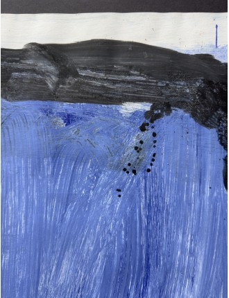 Composition abstraite. Gouache sur papier. Signée et datée 1990 de Bram Bogart