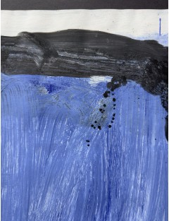 Composition abstraite. Gouache sur papier. Signée et datée 1990 de Bram Bogart