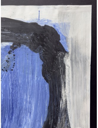 Composition abstraite. Gouache sur papier. Signée et datée 1990 de Bram Bogart